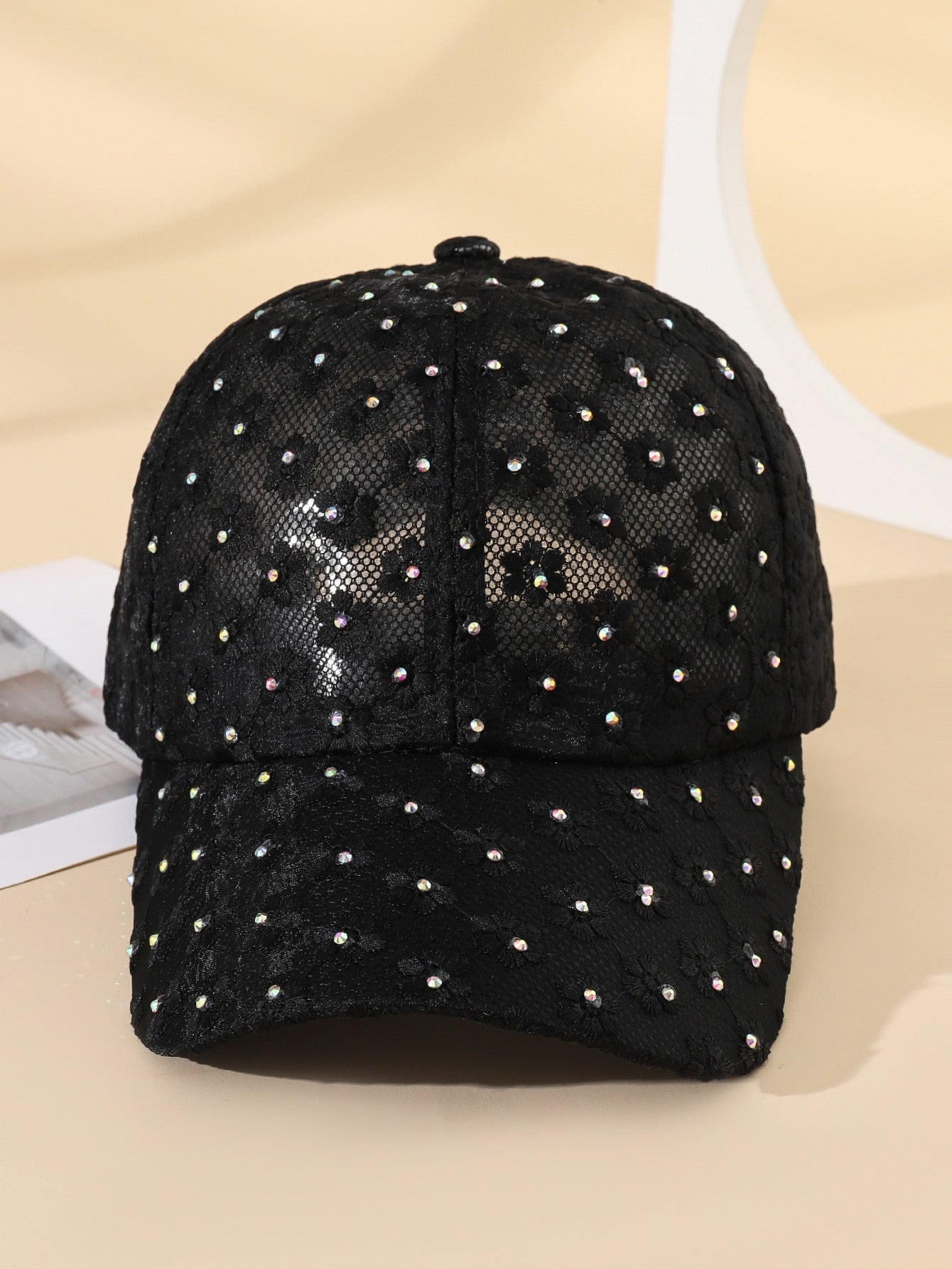 Lace Rhinestone Decor Party Baseball Cap