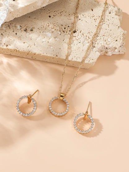 Copper Glass Butterfly Heart Flower Earrings and Necklace Set ( 3pcs)