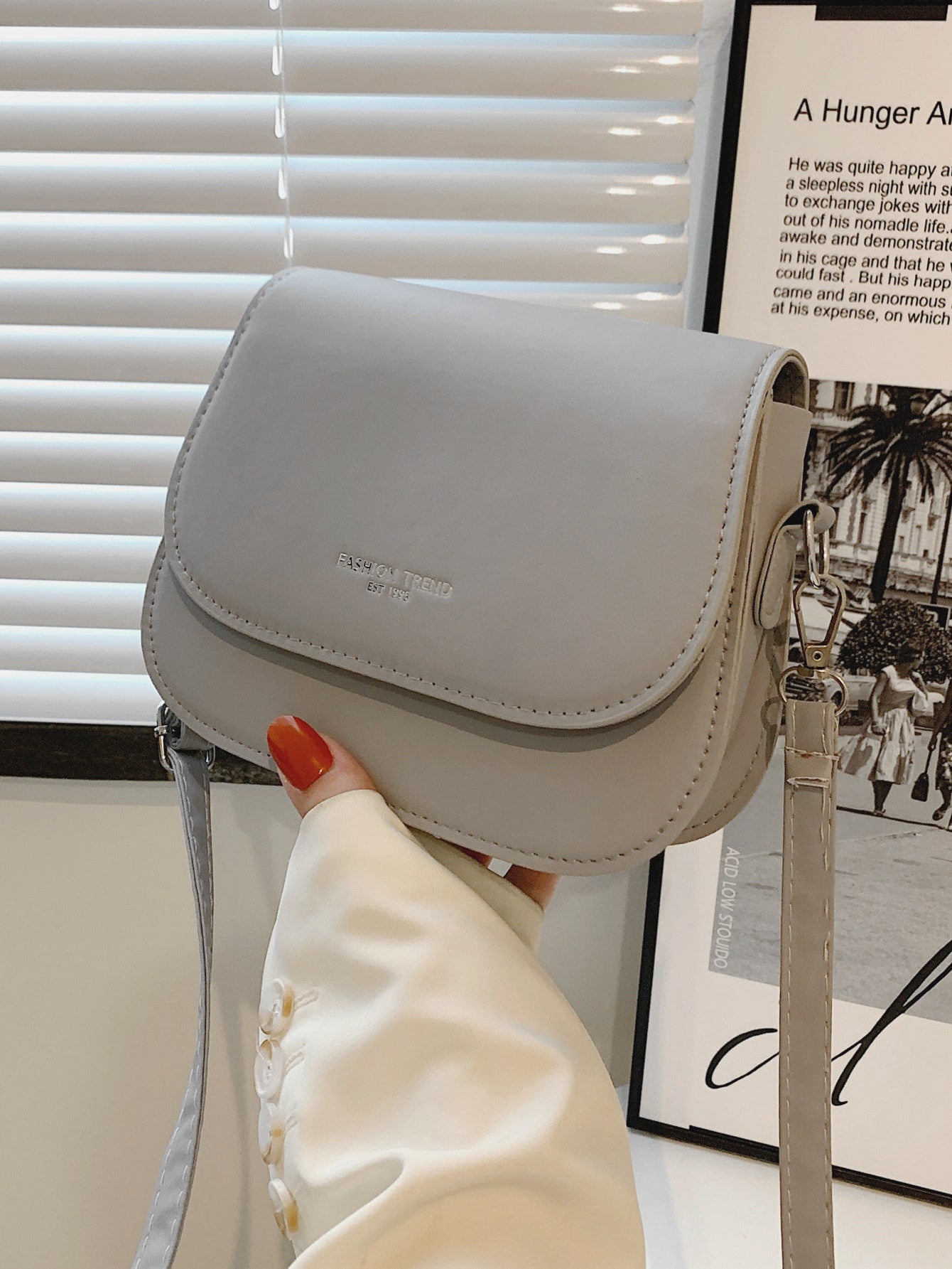 Mini Letter Graphic Flap Saddle Shoulder Bag