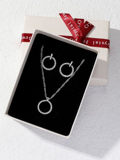 Elegant 3pcs Butterfly Heart Flower Jewelry Set for Women