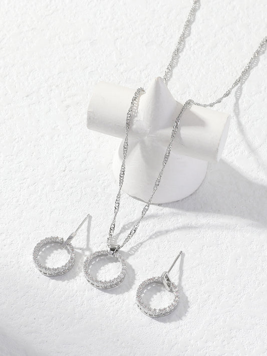 Elegant 3pcs Butterfly Heart Flower Jewelry Set for Women