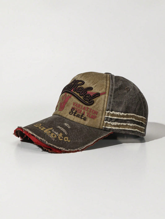 Grunge Punk Street Letter Embroidered Baseball Cap