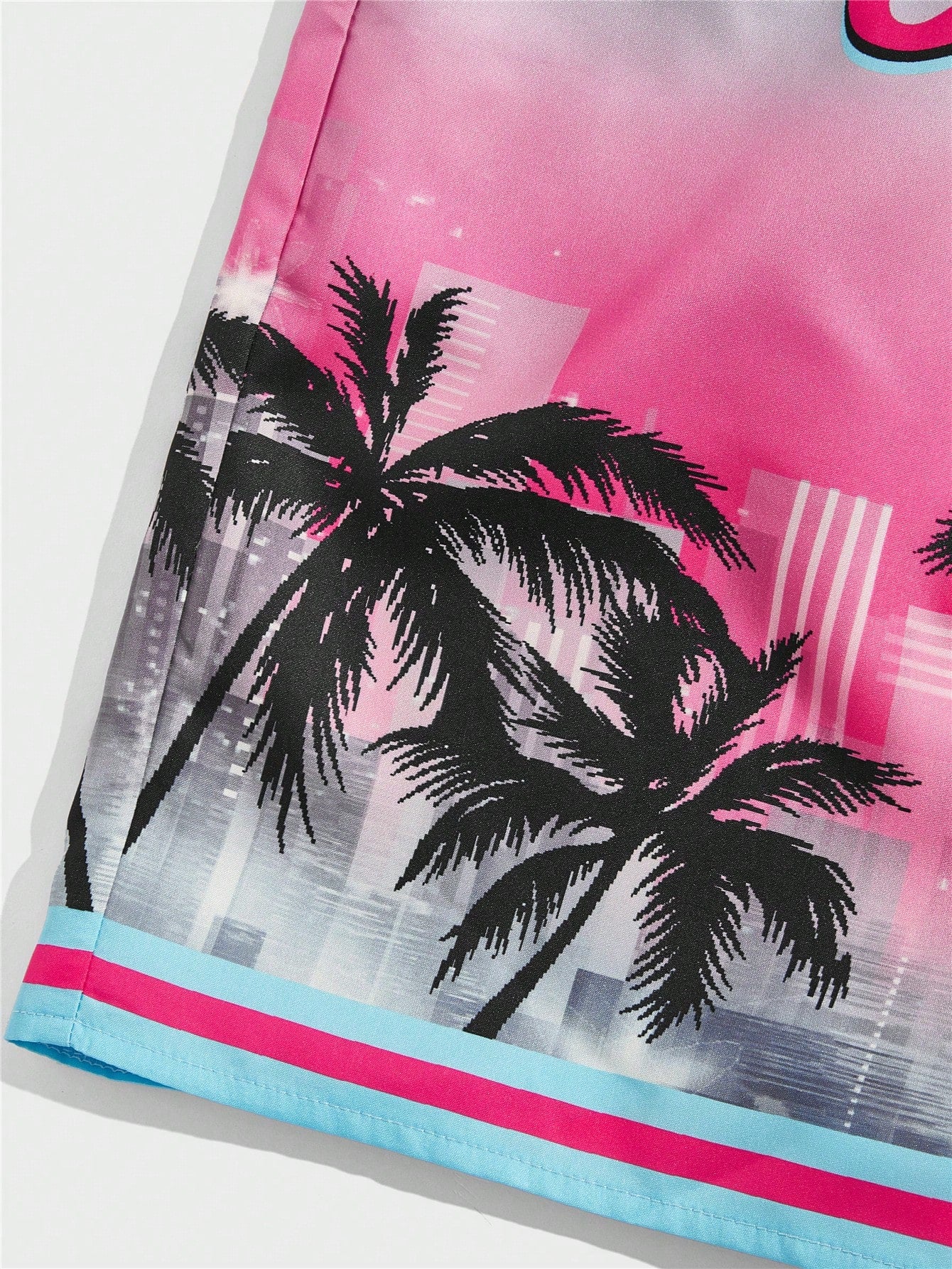 Men's Coconut Tree Print Beach Drawstring Shorts