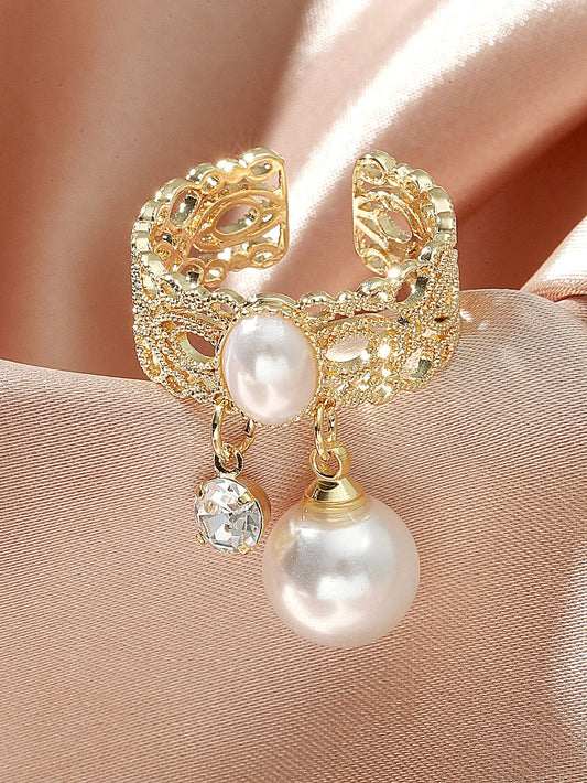 Middle Eastern Water Drop Pearl Ring for Women