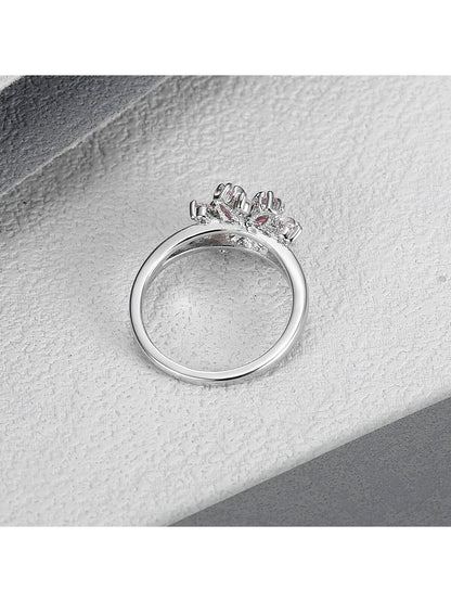 Pink Sakura Flower CZ Ring for Women