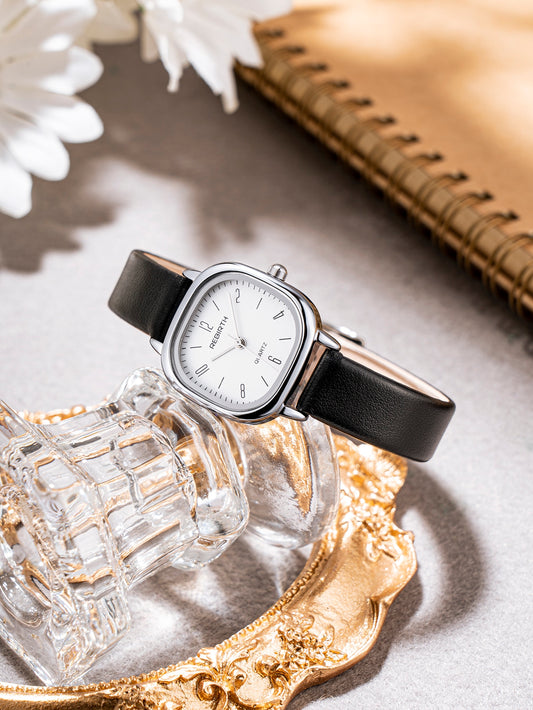 REBIRTH Women's Minimalist Casual Leather Strap Watch