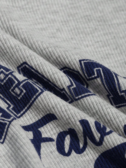 Letter Graphic Contrast Binding Raglan Sleeve Tee