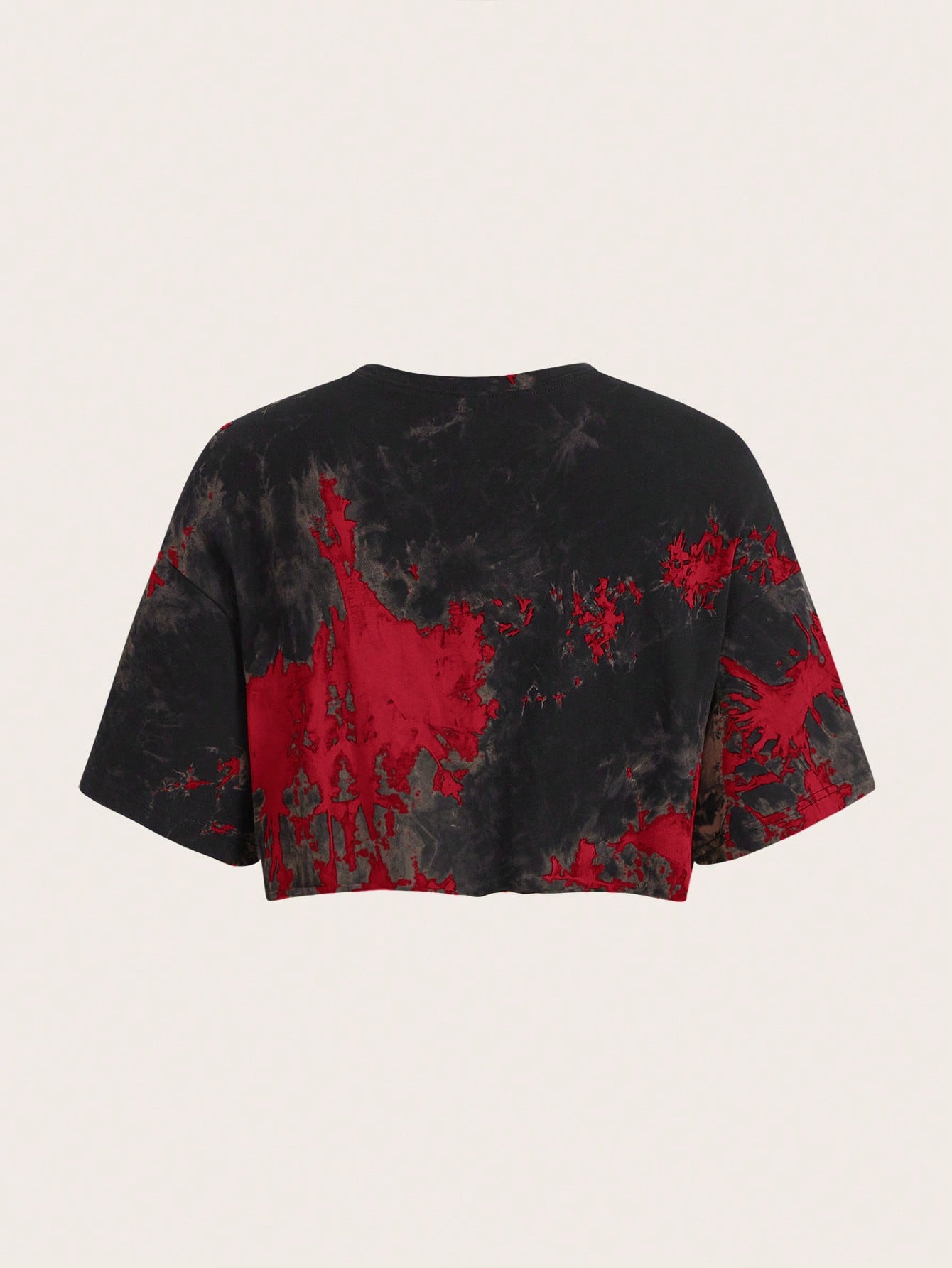 Tie Dye Skeleton Hand Print Crop Tee