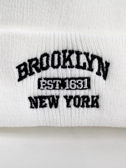 Women's Brooklyn Letter Knit Beanie Winter Hat