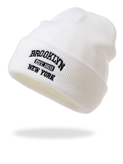 Women's Brooklyn Letter Knit Beanie Winter Hat