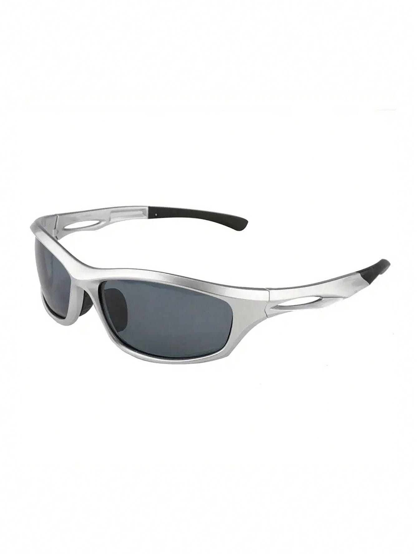 Steampunk Y2K Silver Metallic Cycling Sports Glasses