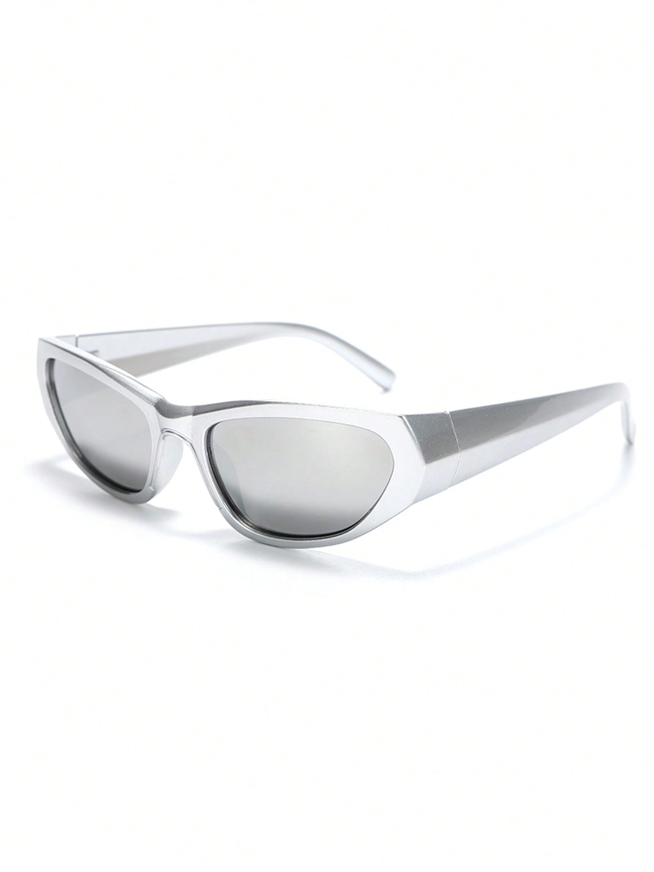 Futuristic Silver Y2K Millennial Fashion Glasses