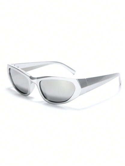 Futuristic Silver Y2K Millennial Fashion Glasses