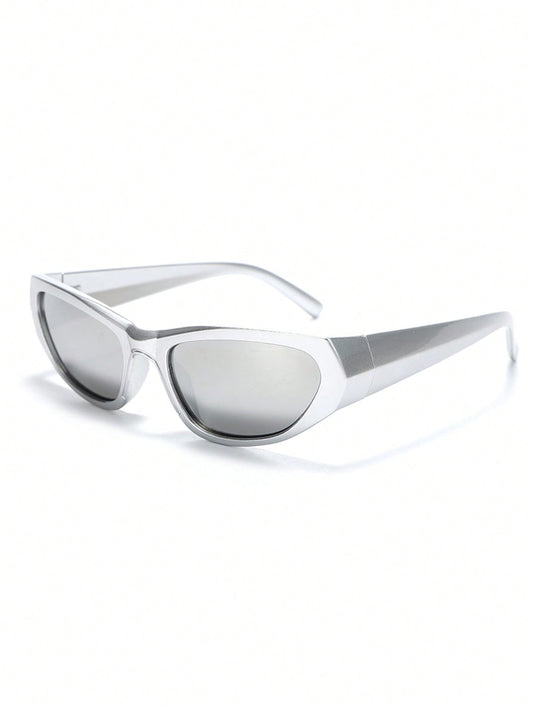 Futuristic Silver Y2K Millennial Fashion Glasses