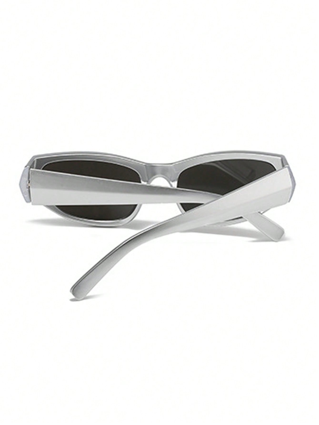 Futuristic Silver Y2K Millennial Fashion Glasses