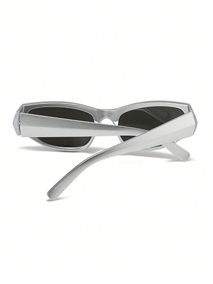 Futuristic Silver Y2K Millennial Fashion Glasses