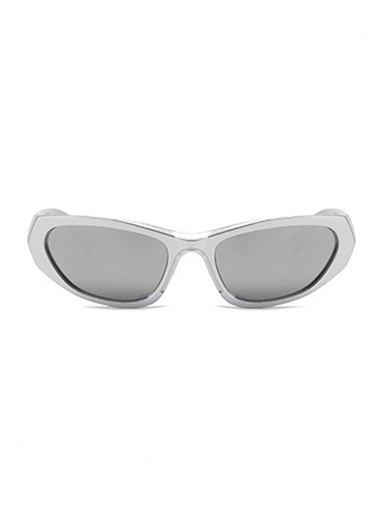 Futuristic Silver Y2K Millennial Fashion Glasses