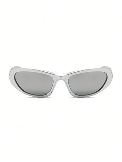 Futuristic Silver Y2K Millennial Fashion Glasses