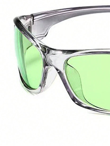 MEIRONG Y2K Green Retro Punk Oval Sunglasses for Women