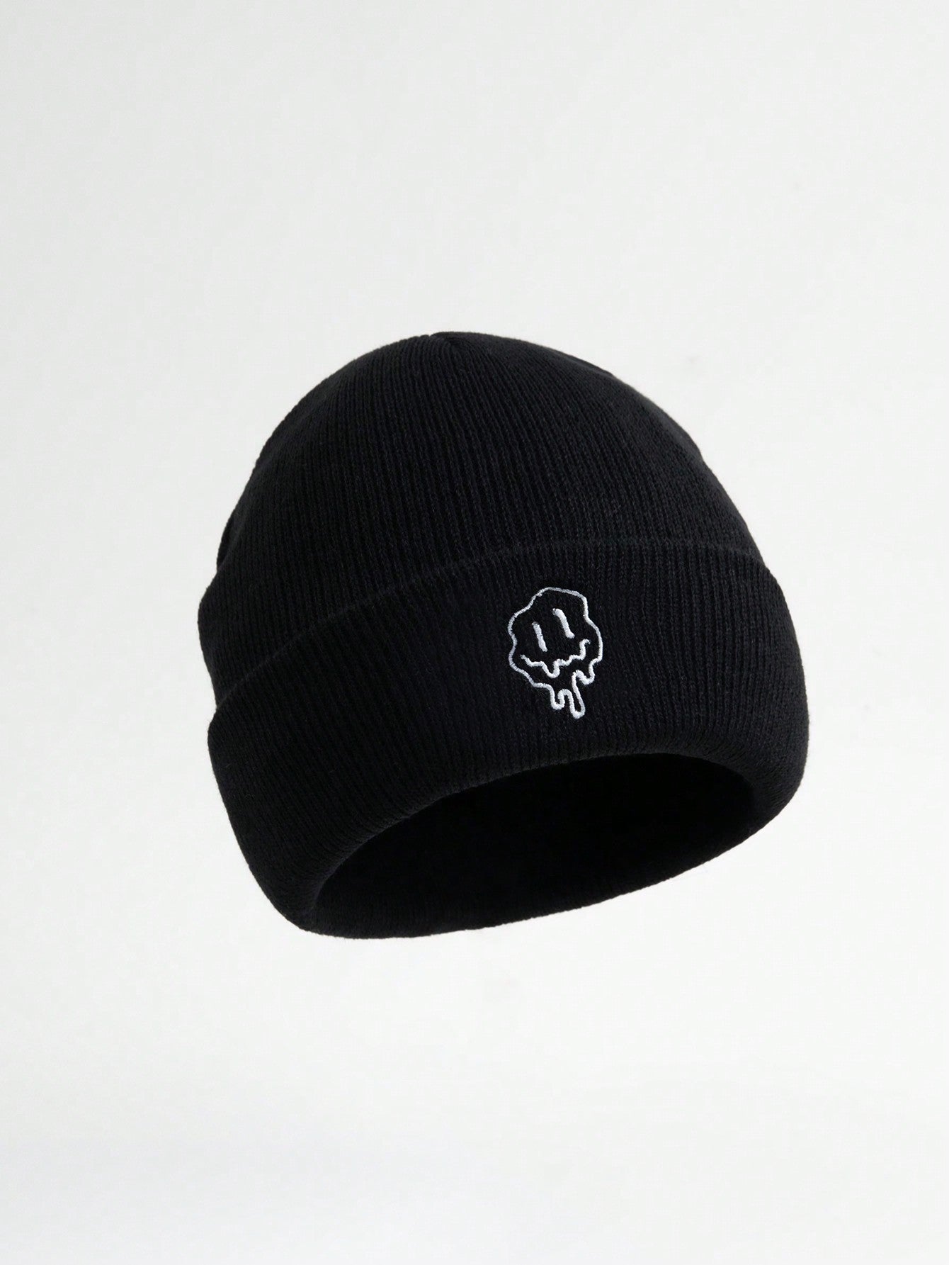 Melt Expression Embroidery Knitted Beanie Hat