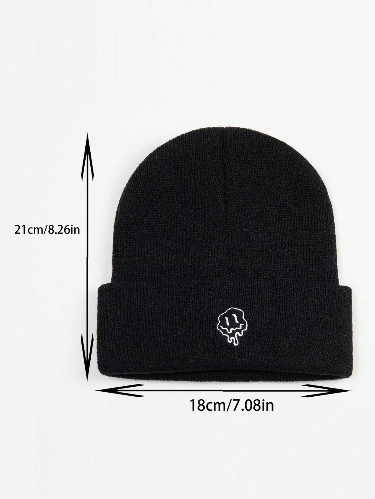 Melt Expression Embroidery Knitted Beanie Hat