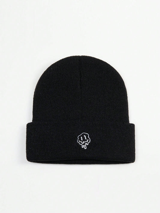 Melt Expression Embroidery Knitted Beanie Hat