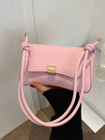 Retro Black Flap Bag with Vintage Knot Detail