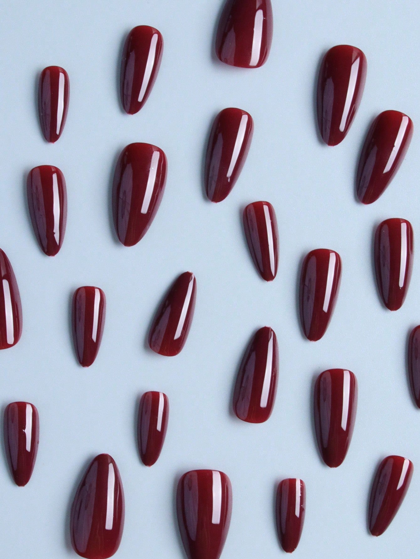 24pcs Almond Full Cover Solid Color False Nails