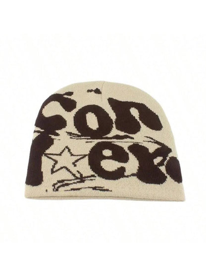 Women’s Leopard Print Hip Hop Beanie - Jacquard Knit