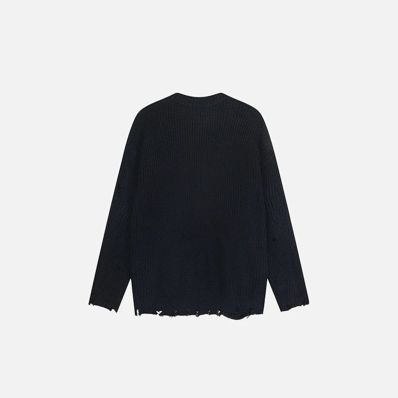 Distressed Number 9 Sweater