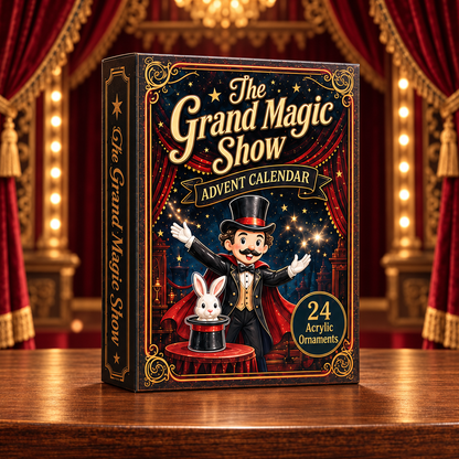 The Grand Magic Show Advent Calendar 2026 - 24-Day Festive Countdown, Acrylic Charms Blind Box - Gift For Magic Lovers