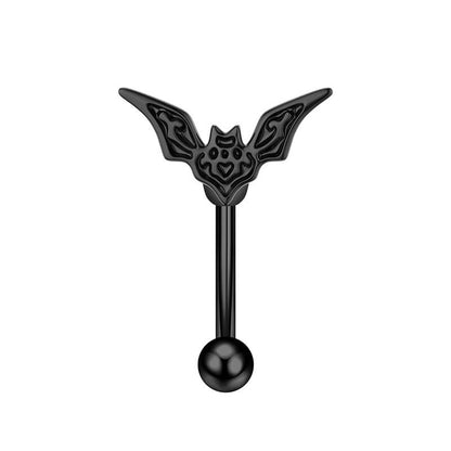 16G Skull Inlaid Zircon Stainless Steel Eyebrow Ring