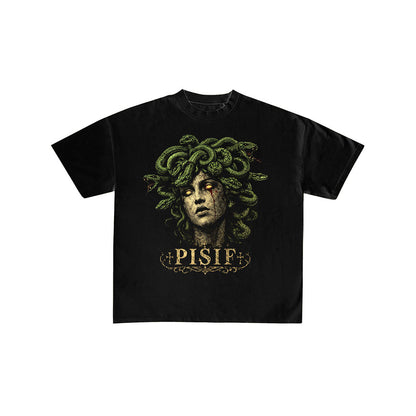 Medusa Graphic Oversized Black T-Shirt