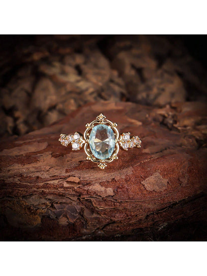 Elegant Purple Zirconia Egg-Shaped Promise Ring for Women