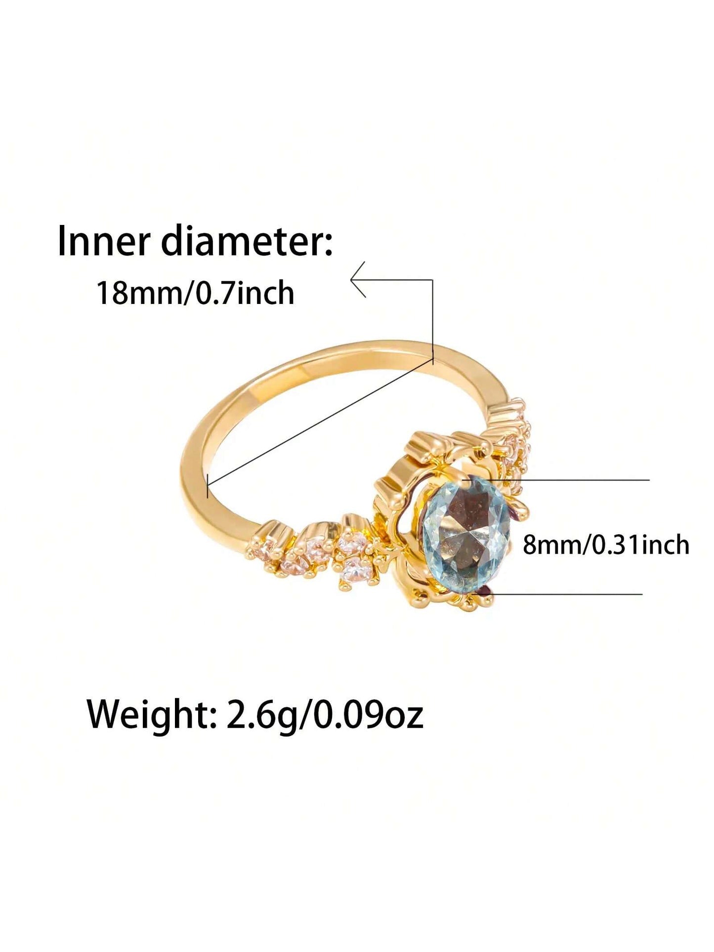 Elegant Purple Zirconia Egg-Shaped Promise Ring for Women