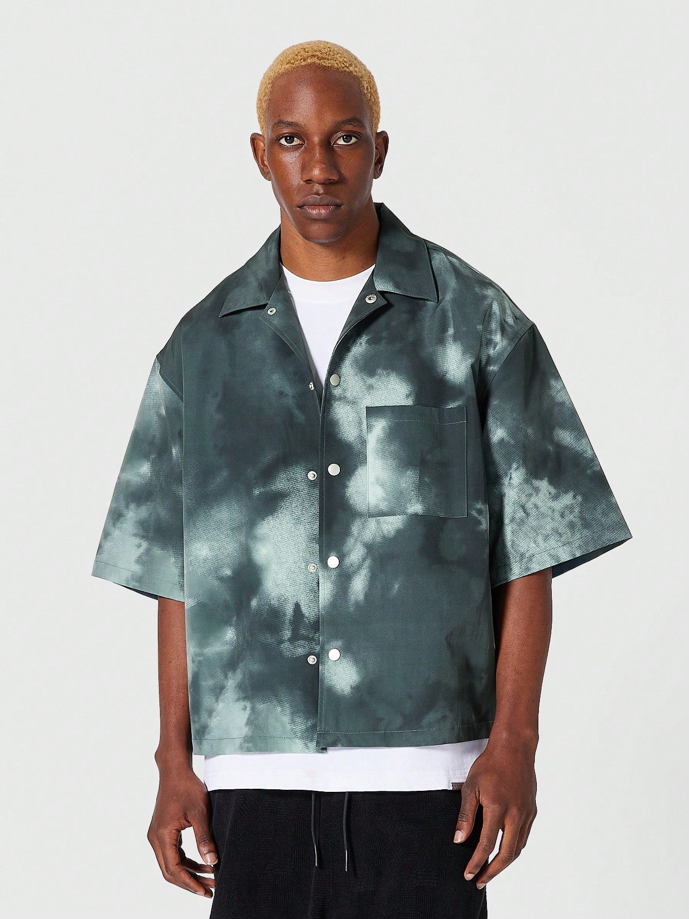 St. Patrick's Day Cloud Print Button Down Shirt