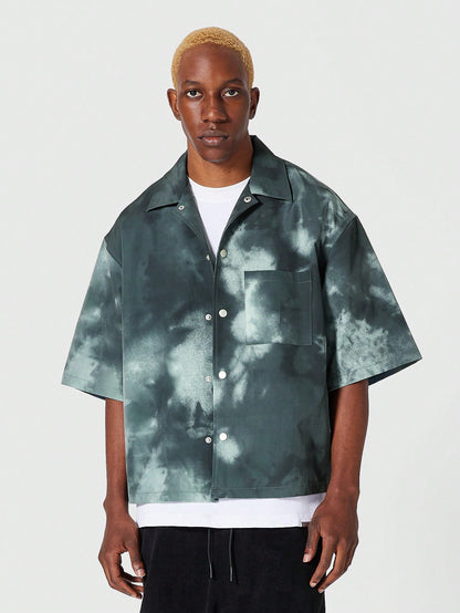 St. Patrick's Day Cloud Print Button Down Shirt