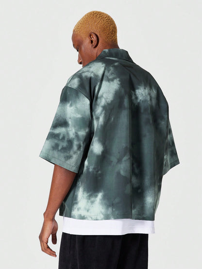 St. Patrick's Day Cloud Print Button Down Shirt