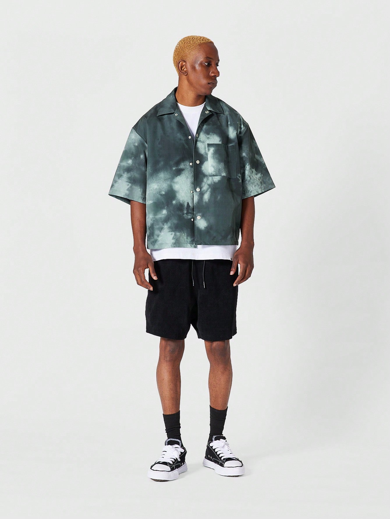 St. Patrick's Day Cloud Print Button Down Shirt