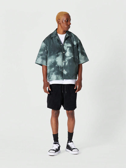 St. Patrick's Day Cloud Print Button Down Shirt