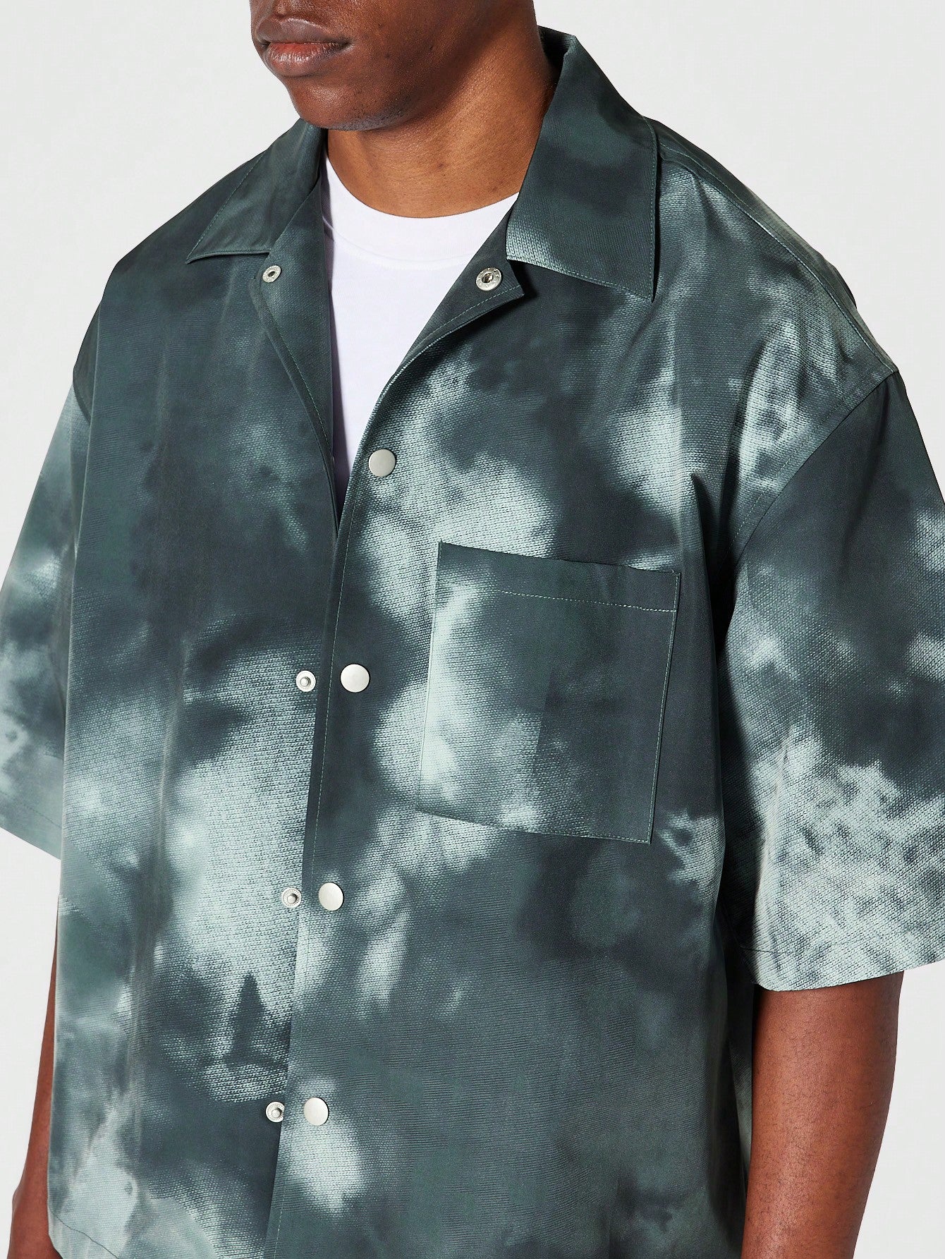 St. Patrick's Day Cloud Print Button Down Shirt