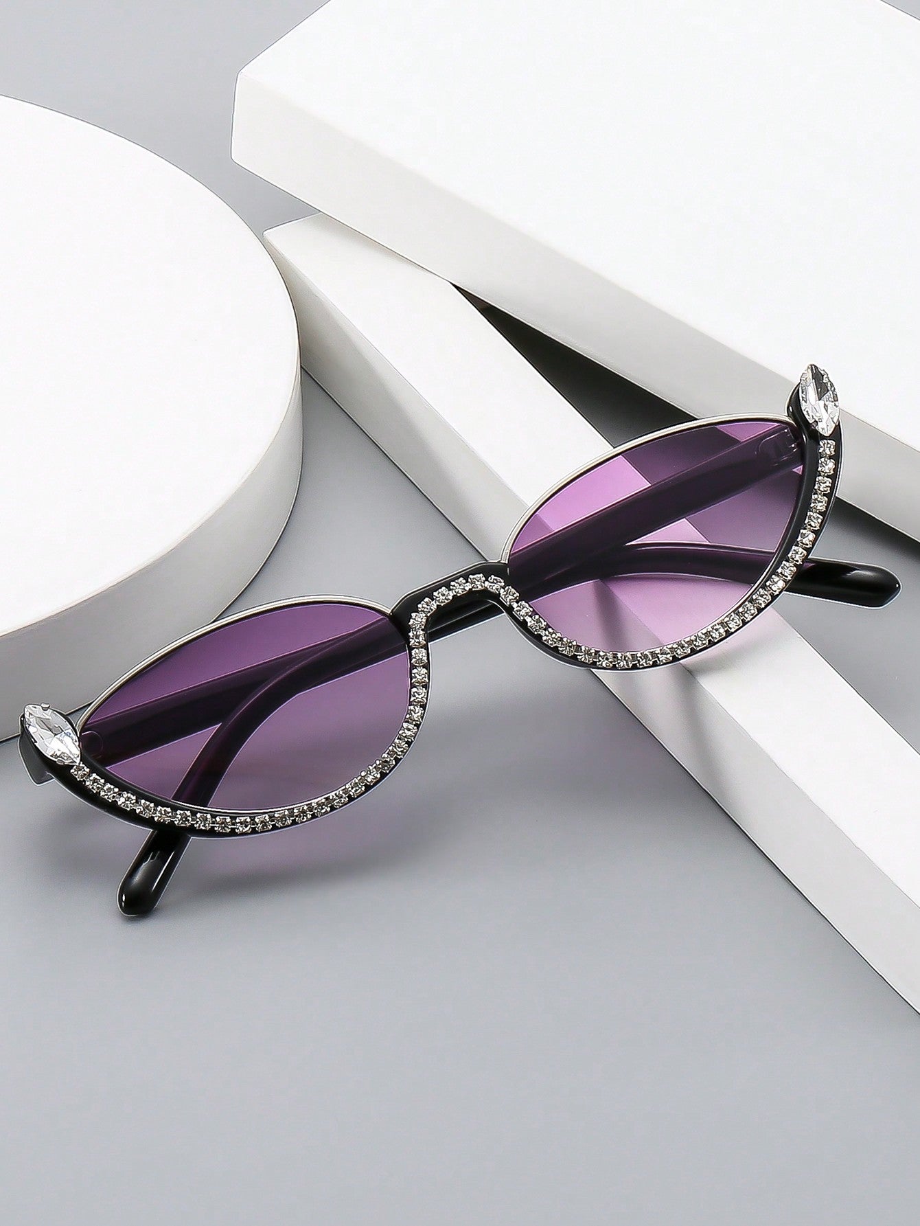 Women's Rhinestone Cat Eye Korean Style Glasses