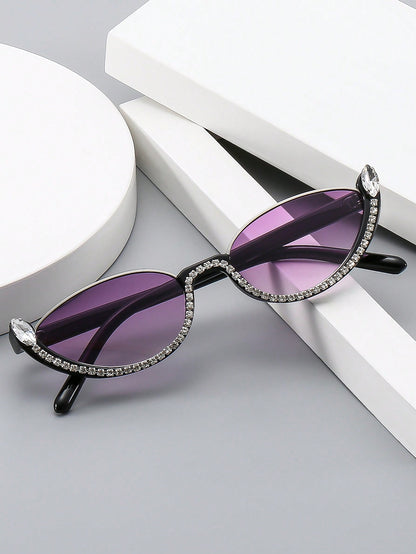 Women's Rhinestone Cat Eye Korean Style Glasses