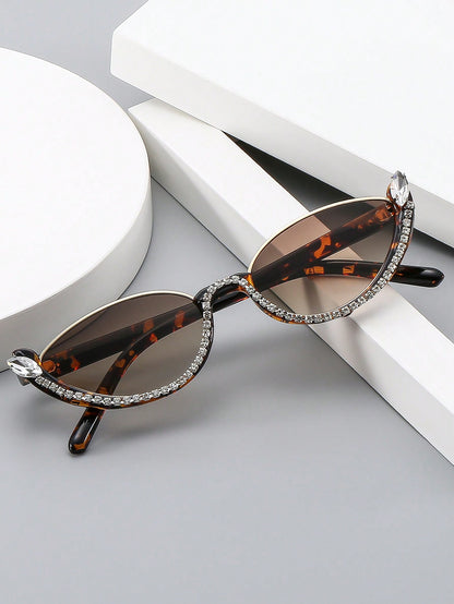 Women's Rhinestone Cat Eye Korean Style Glasses