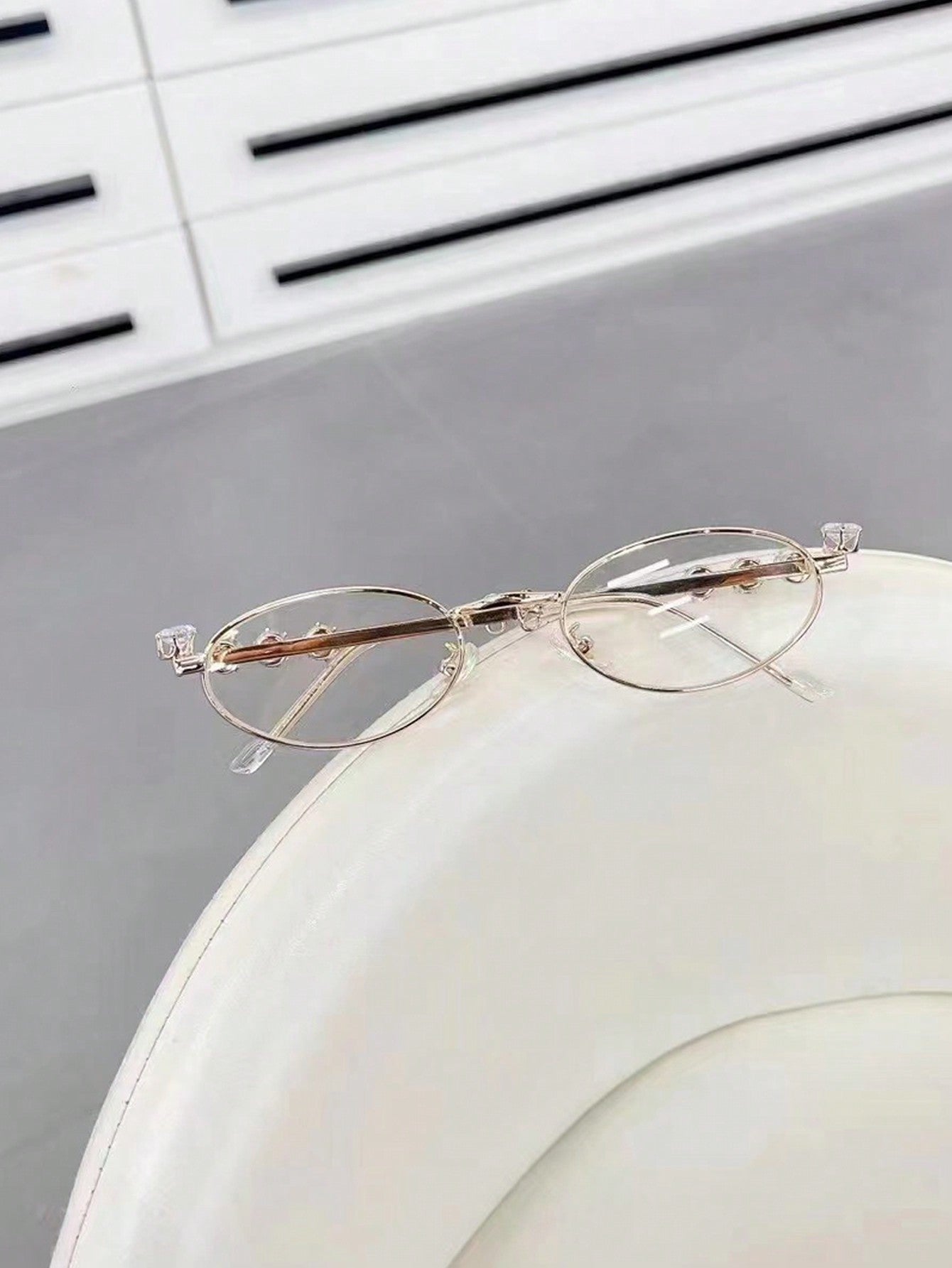 Oval Rhinestone Anti-Blue Light Reading Glasses