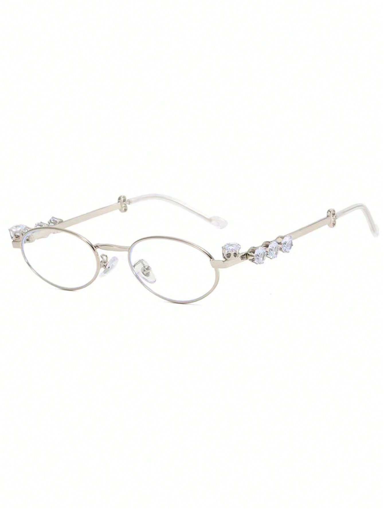 Oval Rhinestone Anti-Blue Light Reading Glasses