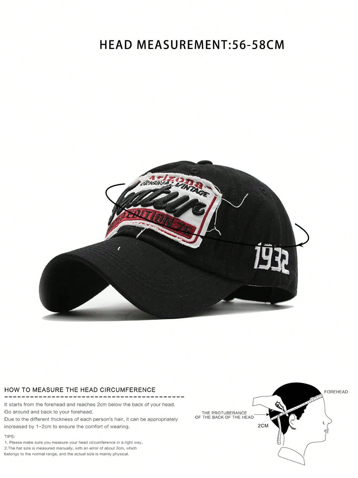 Letter Embroidered Adjustable Baseball Cap