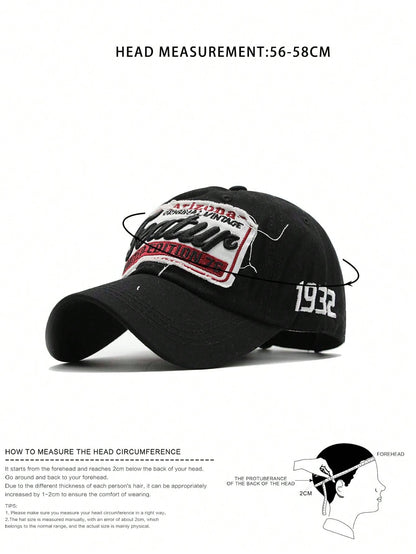 Letter Embroidered Adjustable Baseball Cap