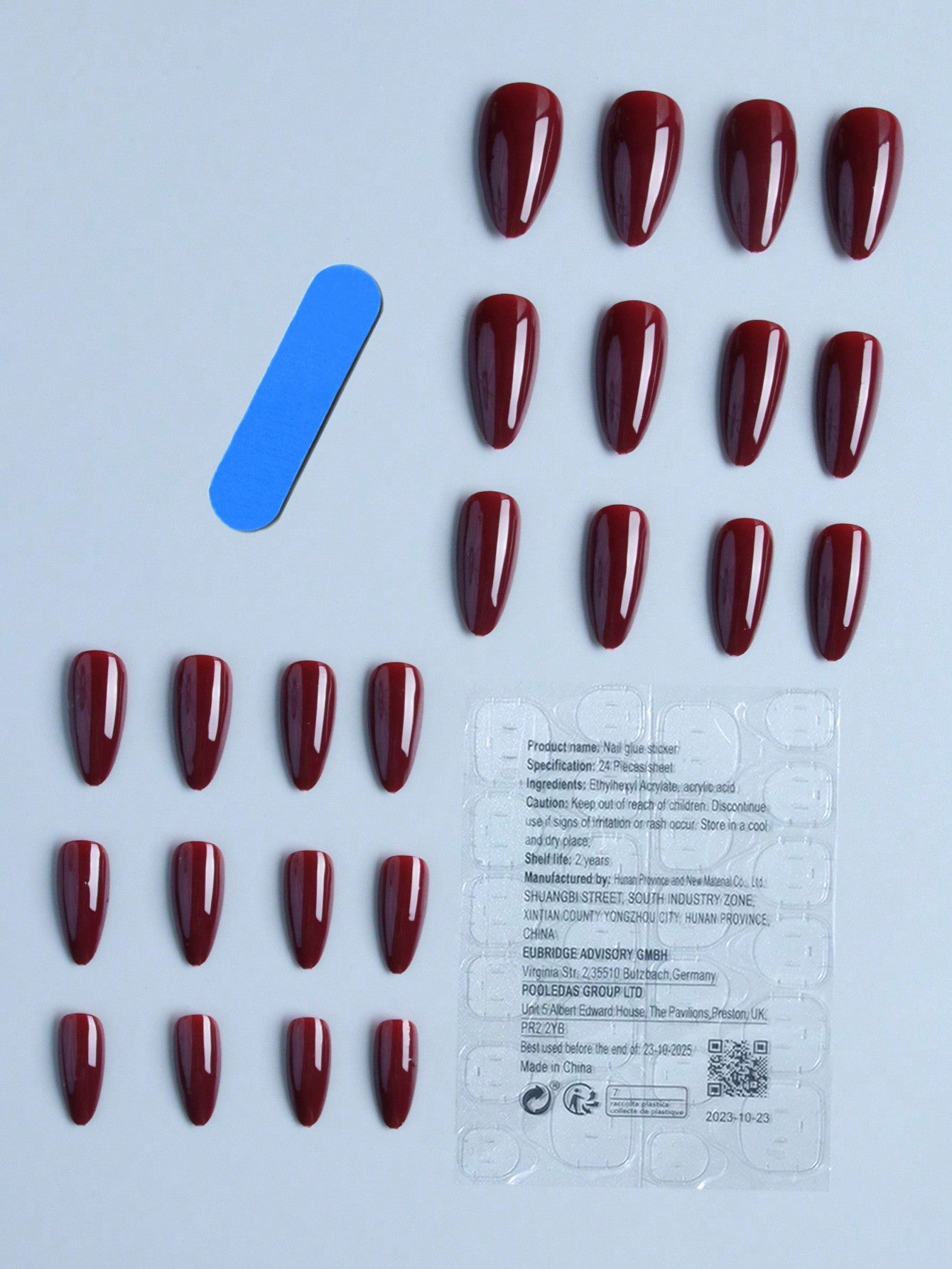 24pcs Almond Full Cover Solid Color False Nails