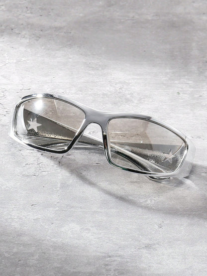 Y2K Unisex Futuristic Pentagram Star Fashion Glasses